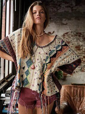 Free People Hidden Gem Poncho XS NWT